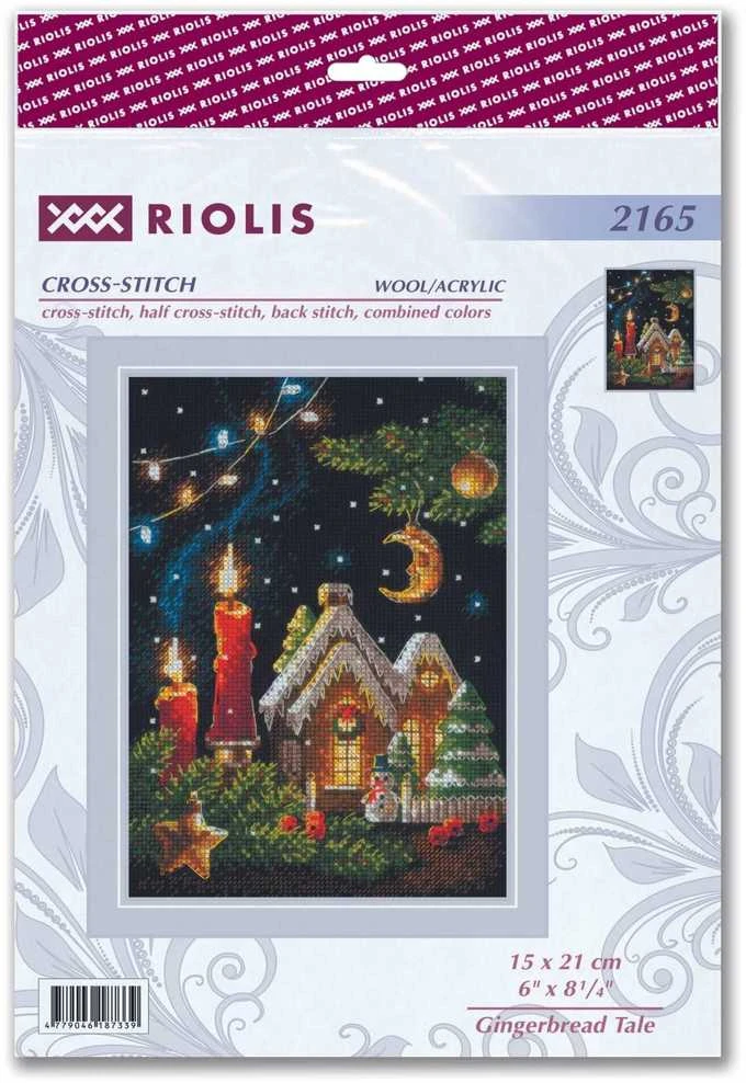 Riolis Kryželio siuvinėjimo rinkinys "Imbierinių namelių pasaka" 15x21 SR2165