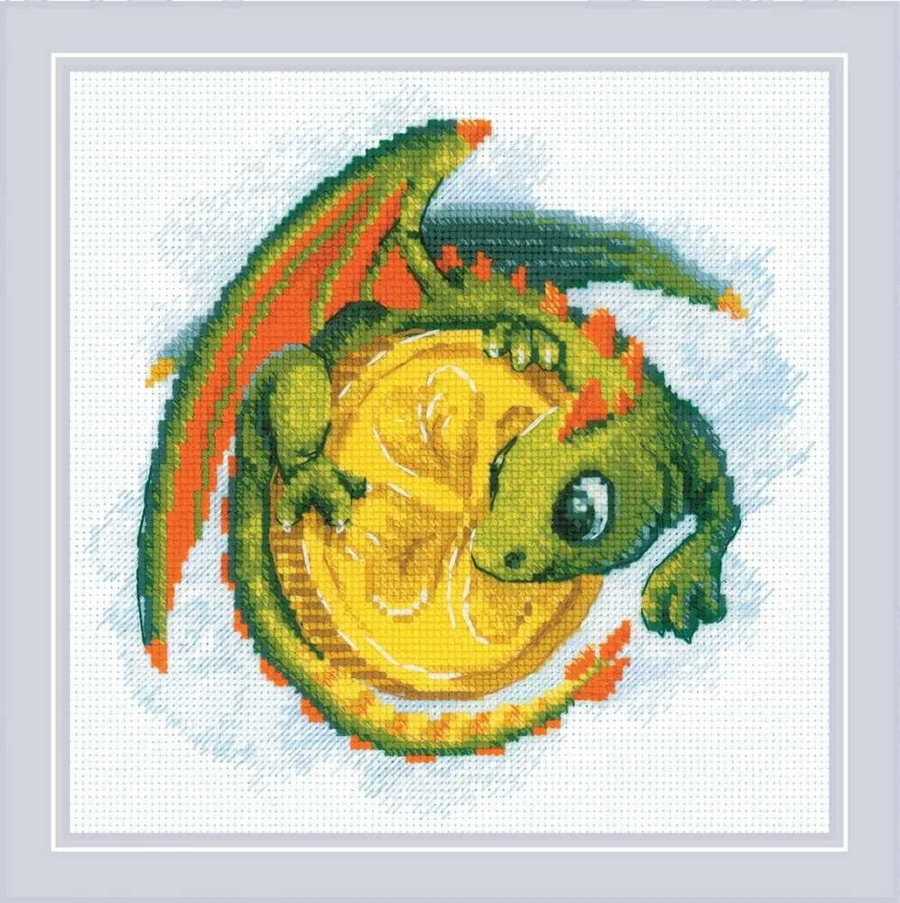 Riolis Kryželiu siuvinėjimo rinkinys "Sėkmės moneta" 20x20 SR2142