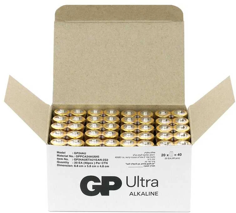 GP Ultra AAA LR03 šarminės baterijos, 40 vnt.