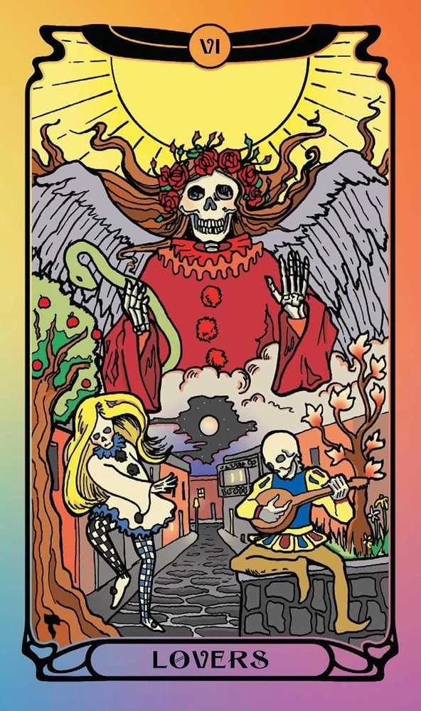 Insight Editions Grateful Dead taro kaladė su vadovu – 78 kortos, oficiali kolekcinė
