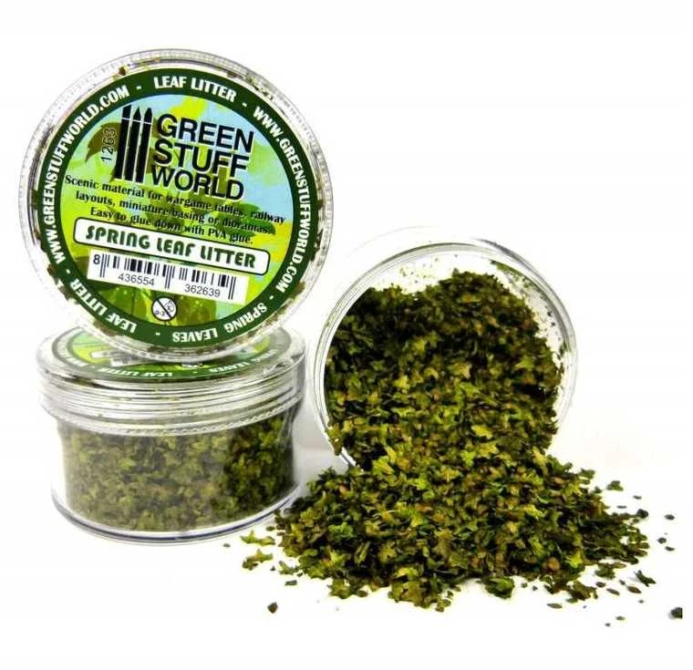 Green Stuff World Žalias Stuff World Dideli miniatiūriniai lapai dioramoms, pavasario žalia, 10 g