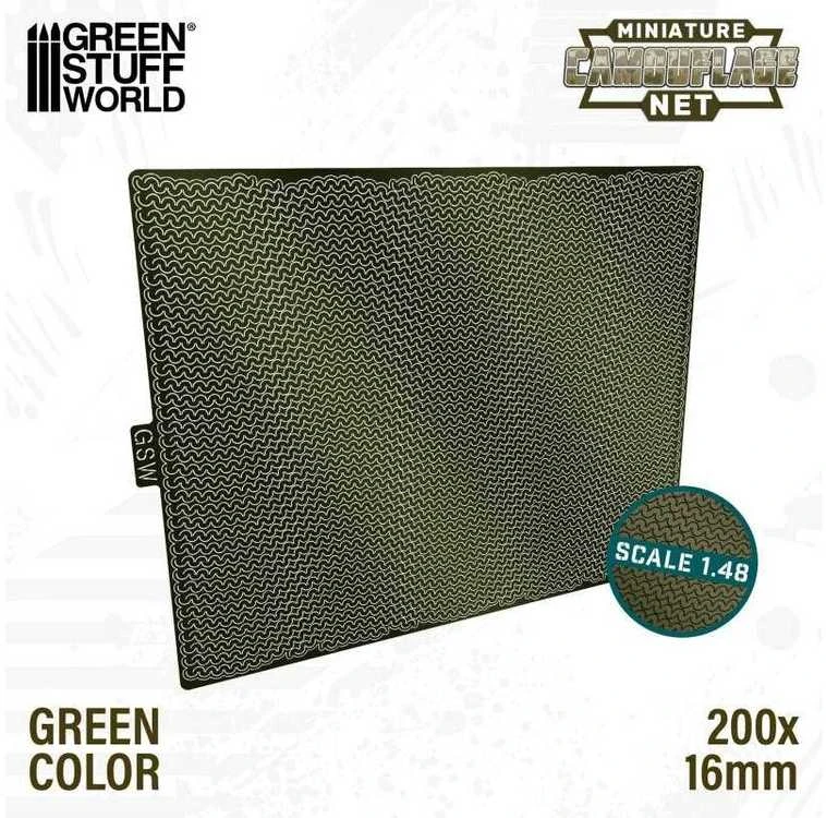 Green Stuff World Žalias Stuff World Žalias Stuff World miniatiūrų kamufliažo tinklas 1/48, žalias (13511)