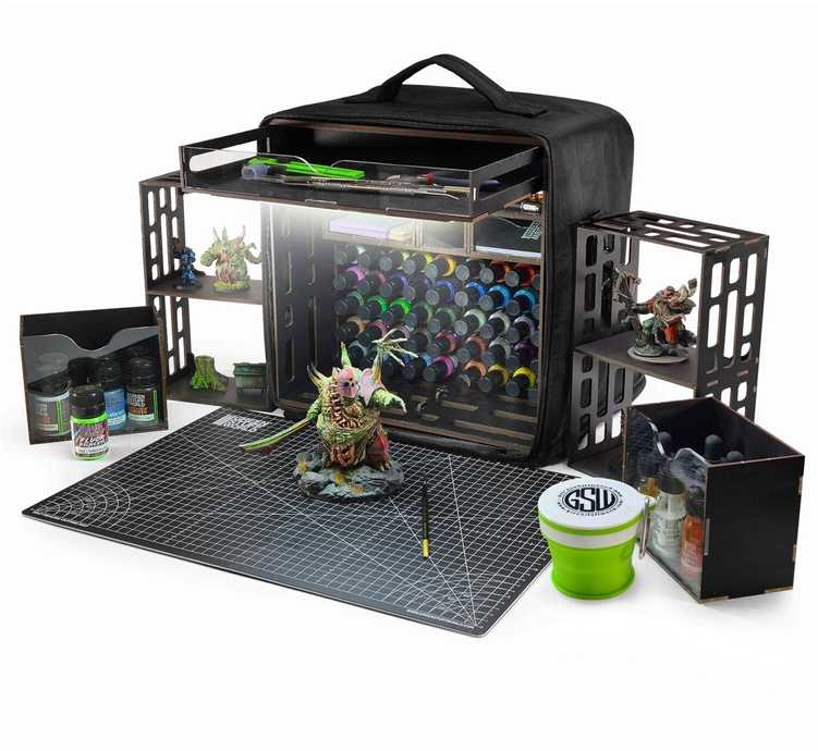 Green Stuff World Žalias Stuff World Žalias Stuff World nešiojama dažymo stotelė su A3 kilimėliu ir LED