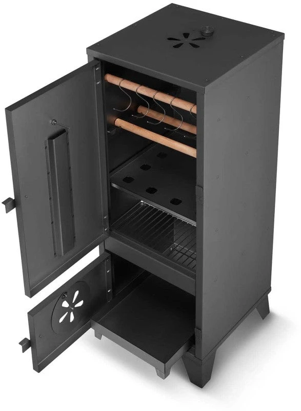 Grillman Plieninė rūkykla–grilis su termometru, karštam ir šaltam rūkymui