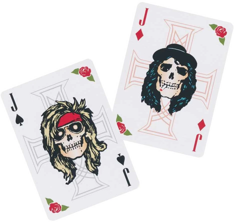 Guns N' Roses Bicycle žaidimo kortos – pokeriui ir kolekcionieriams
