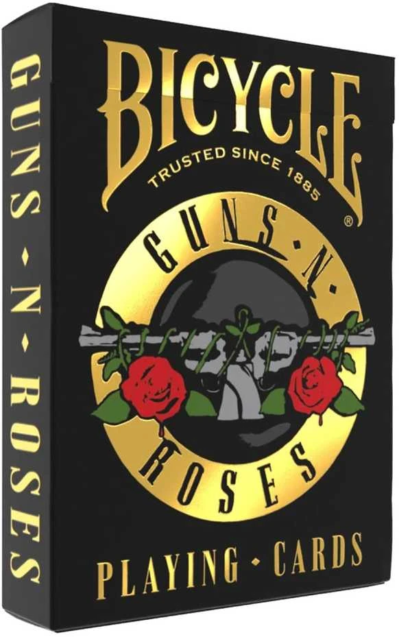 Guns N' Roses Bicycle žaidimo kortos – pokeriui ir kolekcionieriams