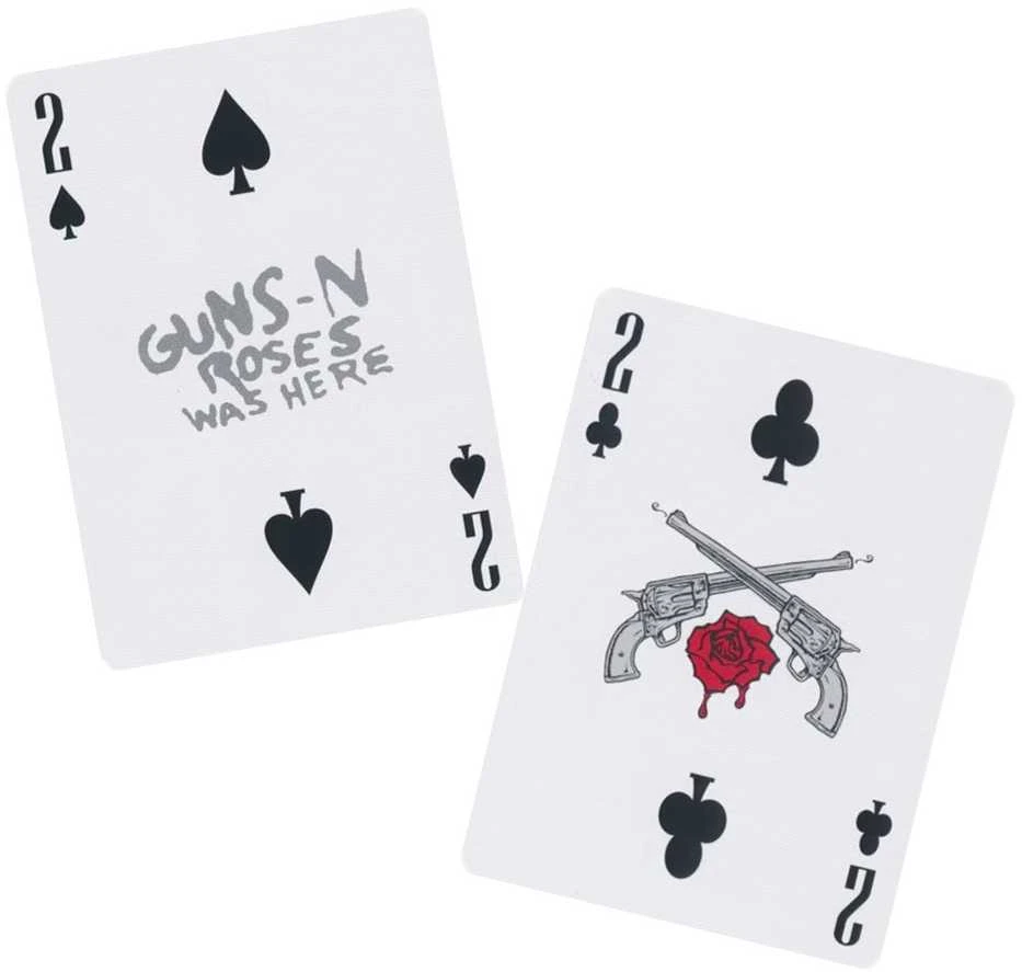 Guns N' Roses Bicycle žaidimo kortos – pokeriui ir kolekcionieriams
