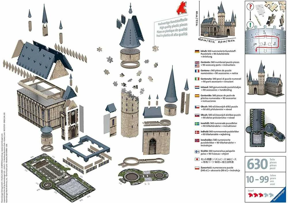 Ravensburger "3D" Dėlionė 540 vnt. - Haris Poteris: Hogvartso pilis