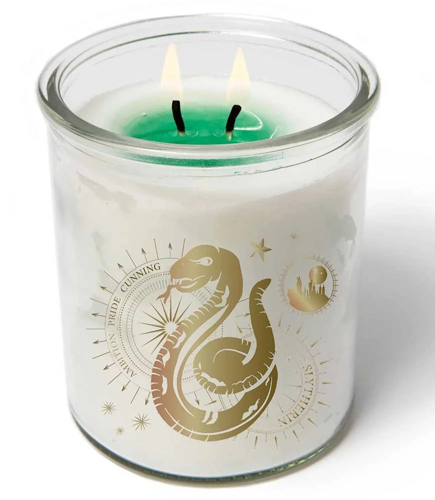 Insight Editions Žvakė - Harry Potter Slytherin Spalvą Keičiančios Sojų Vaško Dvigubos Šviesos 630g Žalia