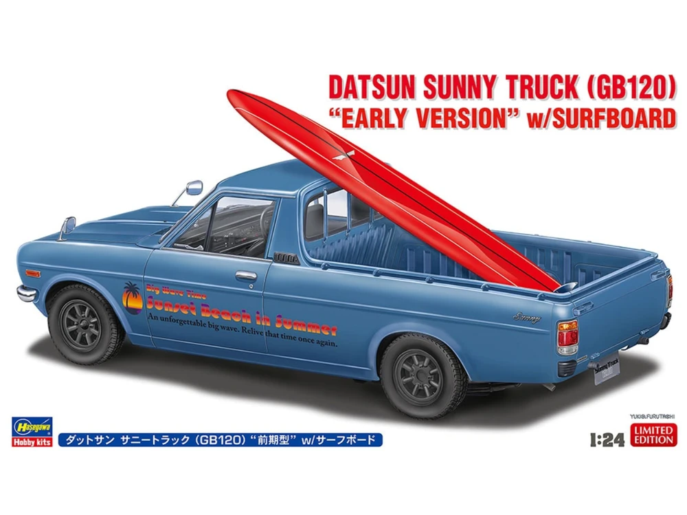 Hasegawa Datsun Sunny Truck GB120 ankstyvas, 1/24 su banglente