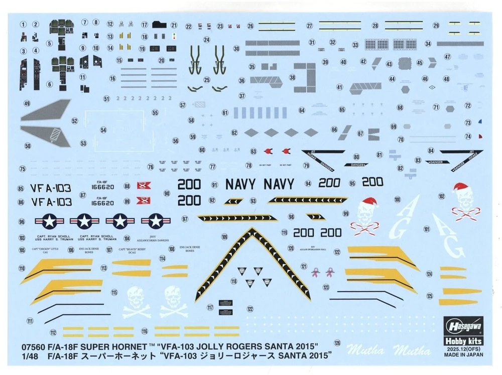 Hasegawa F/A-18F Super Hornet VFA-103 „Jolly Rogers“ 1/48 modelis