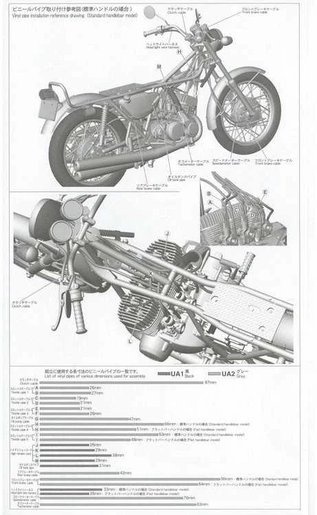 Hasegawa Kawasaki 500-SS Mach III H1A 1/12 raudonas motociklo modelis