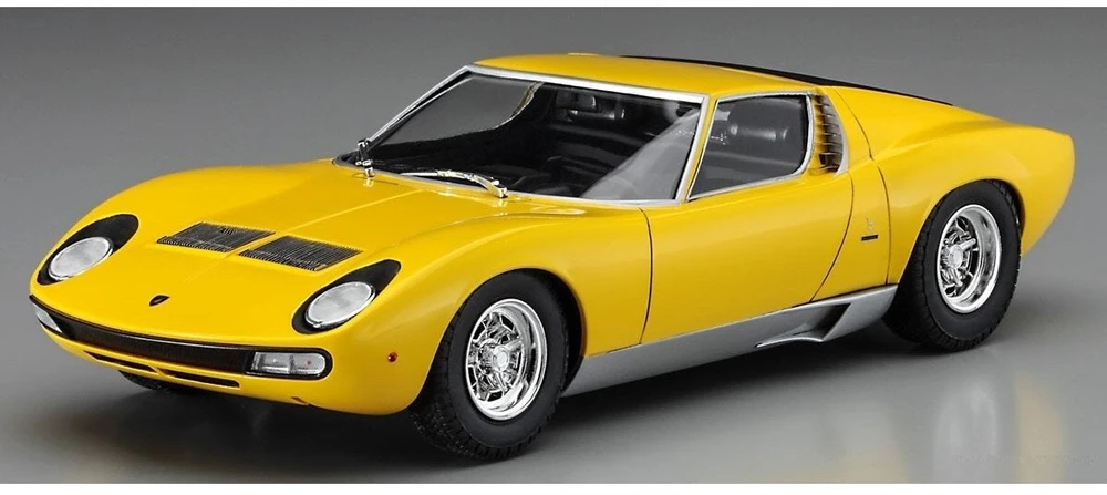 Hasegawa Lamborghini Miura P400 SV 1/24 plastikinis modelis, geltonas