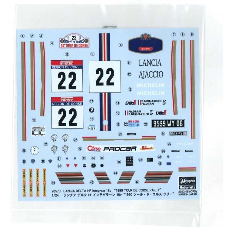 Hasegawa Lancia Delta HF Integrale 16v 1990 Rally 1/24 rinkinys