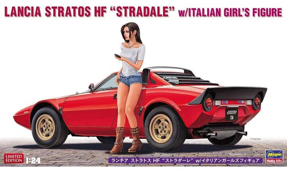 Hasegawa Lancia Stratos HF Stradale 1/24 rinkinys su figūrėle