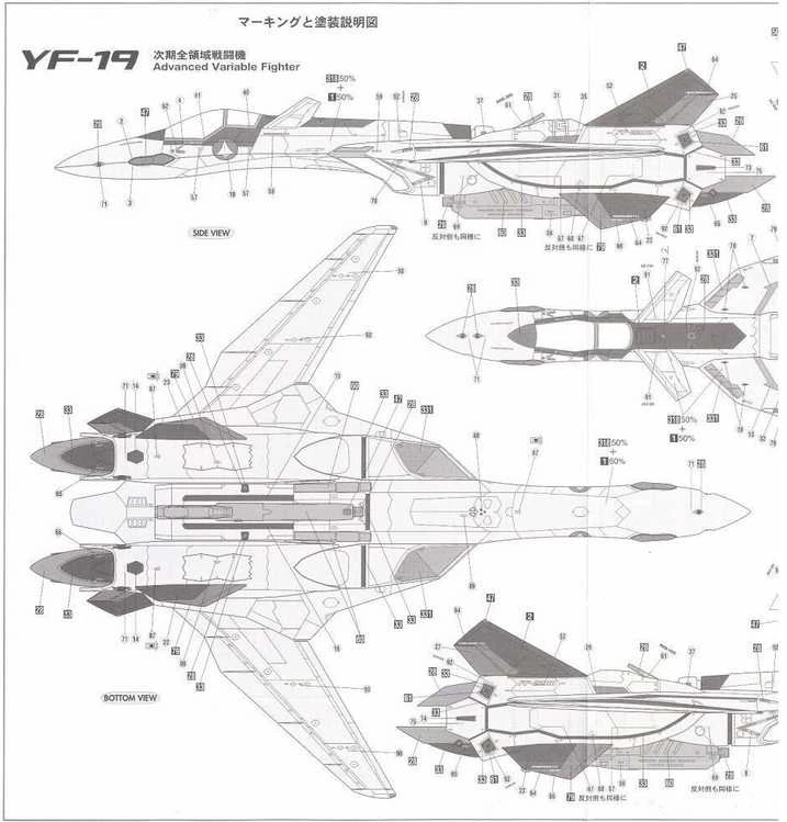 Hasegawa Macross Plus YF-19 1/48 plastikinis lėktuvo modelis