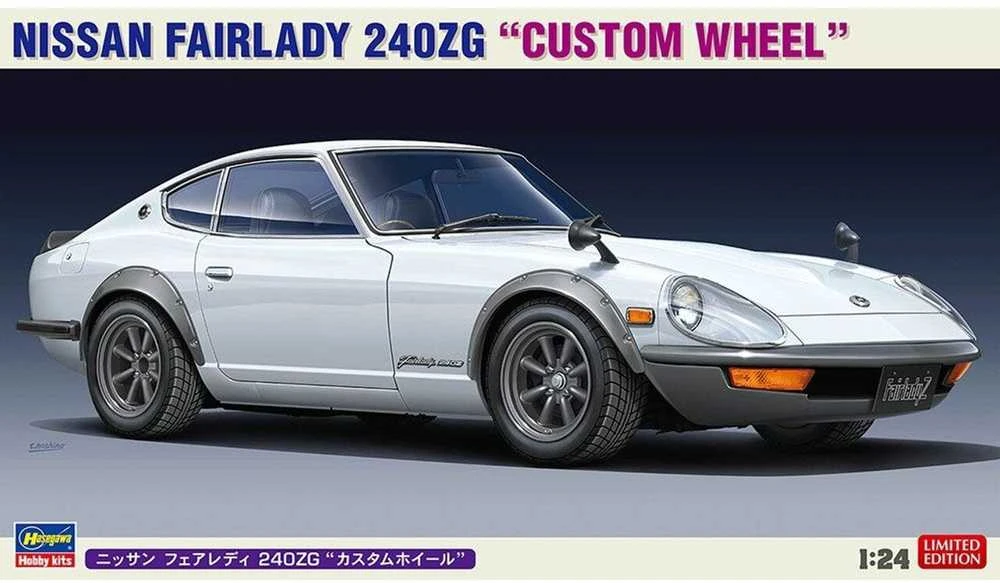 Hasegawa Nissan Fairlady 240ZG Custom Wheel 1/24 surenkamas modelis
