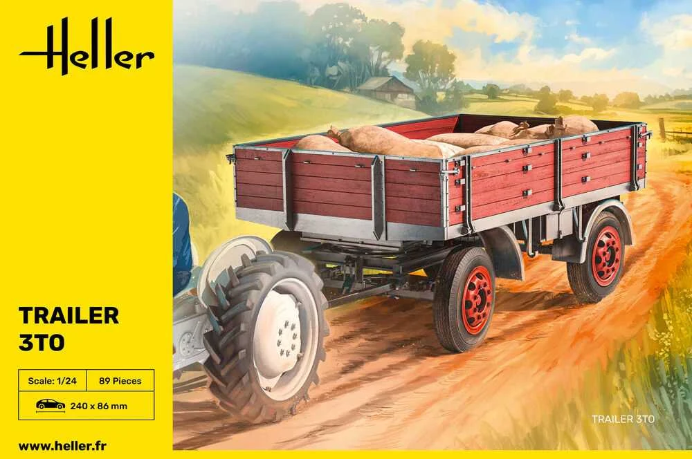 Heller 3 tonų priekaba 1/24 plastikinis surinkimo rinkinys (81410)