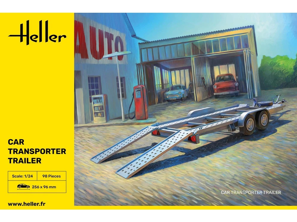 Heller automobilių gabenimo priekaba 1/24, surinkimo rinkinys (80774)