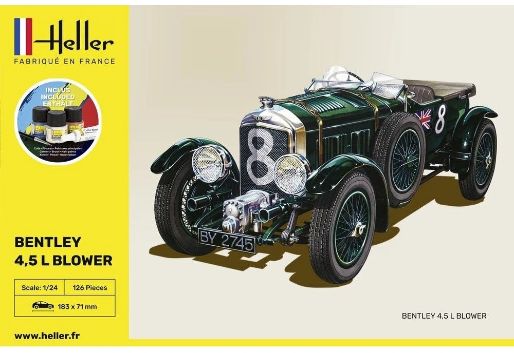 Heller Bentley 4.5L Blower modelio dovanų rinkinys su dažais 1:24