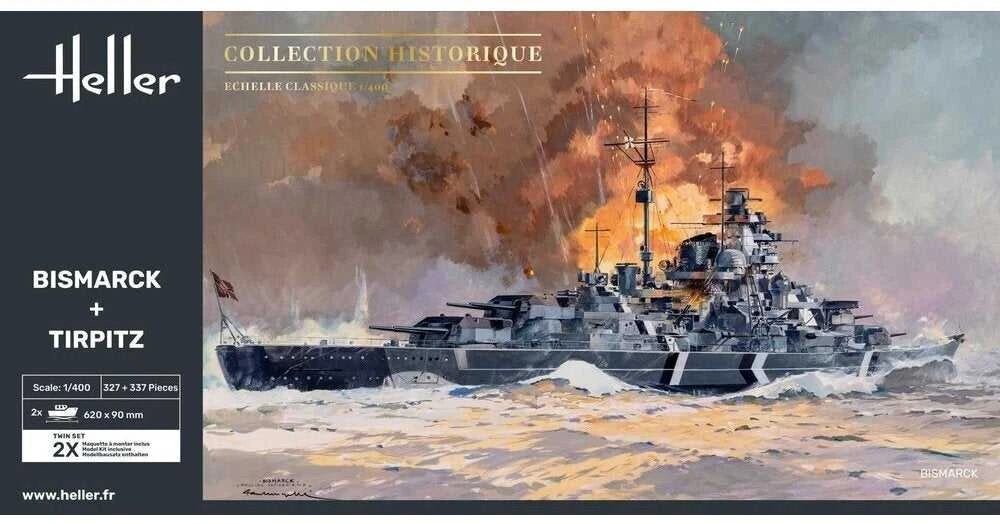 Heller Bismarck & Tirpitz karo laivai 1/400 – surenkamas plastikinis rinkinys