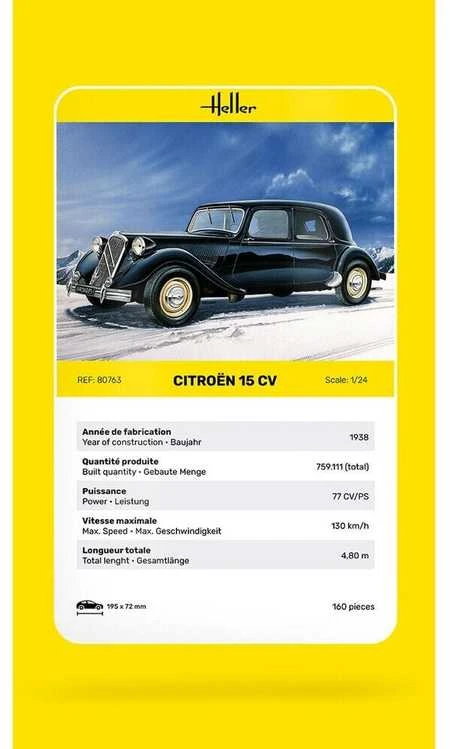 Heller Citroën 15 CV 1/24 plastikinis surenkamas automobilio rinkinys