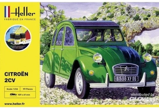 Heller Citroën 2CV 1:24 surenkamo modelio rinkinys su dažais ir klijais