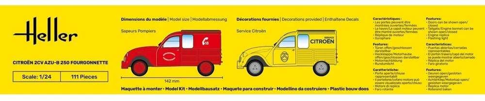 Heller Citroen 2CV Fourgonette AK 250 dovanų rinkinys 1/24