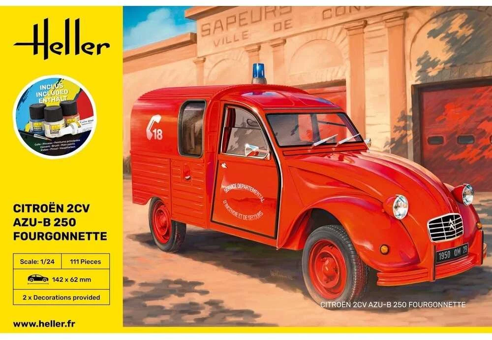 Heller Citroen 2CV Fourgonette AK 250 dovanų rinkinys 1/24