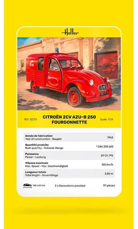 Heller Citroen 2CV Fourgonette AK250 1/24 plastikinis modelis