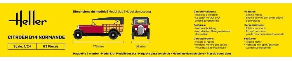Heller Citroën B14 Normande 1:24 plastikinis surenkamas modelis 80729