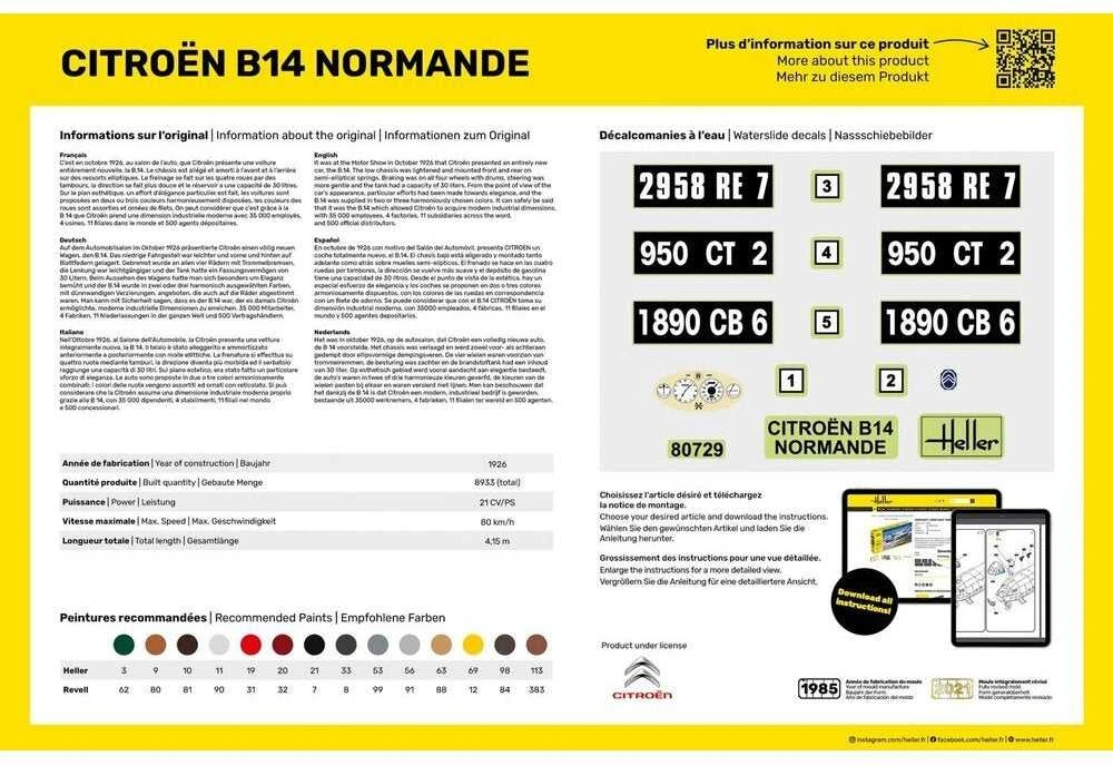 Heller Citroën B14 Normande 1:24 plastikinis surenkamas modelis 80729