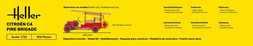 Heller Citroen C4 gaisrinė 1/24 plastikinis surinkimo rinkinys