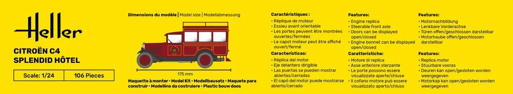 Heller Citroen C4 Splendid Hotel automobilio modelis 1/24 80713