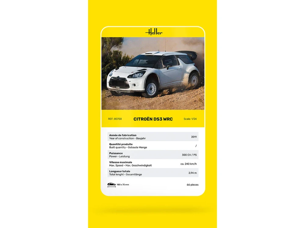 Heller Citroën DS3 WRC 1:24 plastikinis surinkimo rinkinys (80758)