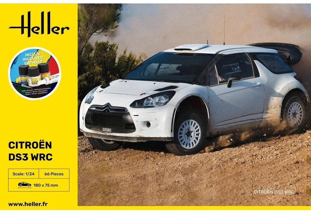 Heller Citroen DS3 WRC plastikinis modelis 1/24 dovanų rinkinys