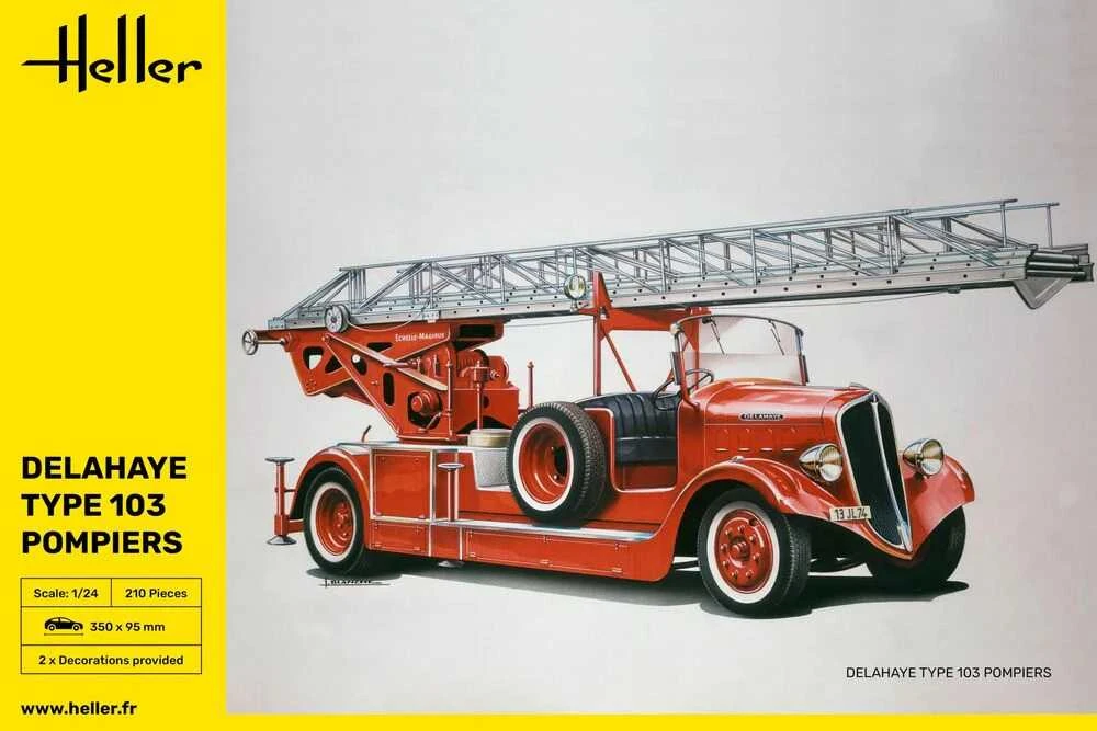 Heller Delahaye Type 103 gaisrinė mašina 1/24 surenkamas modelis