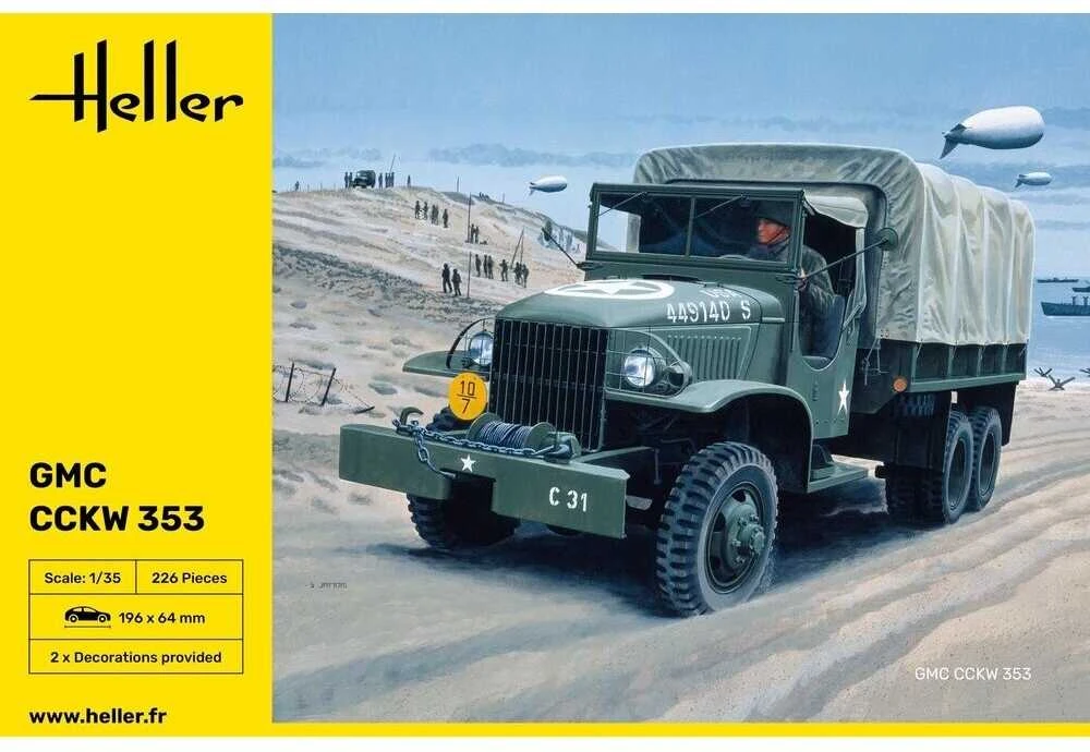 Heller GMC CCKW 353 1/35 plastikinis sunkvežimio modelio rinkinys 81121