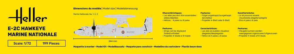 Heller Grumman E-2C Hawkeye 1/72 plastikinis lėktuvo modelis