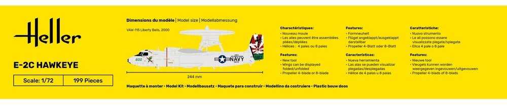 Heller Grumman E-2C Hawkeye 1/72 surenkamas plastikinis lėktuvo modelis 82300