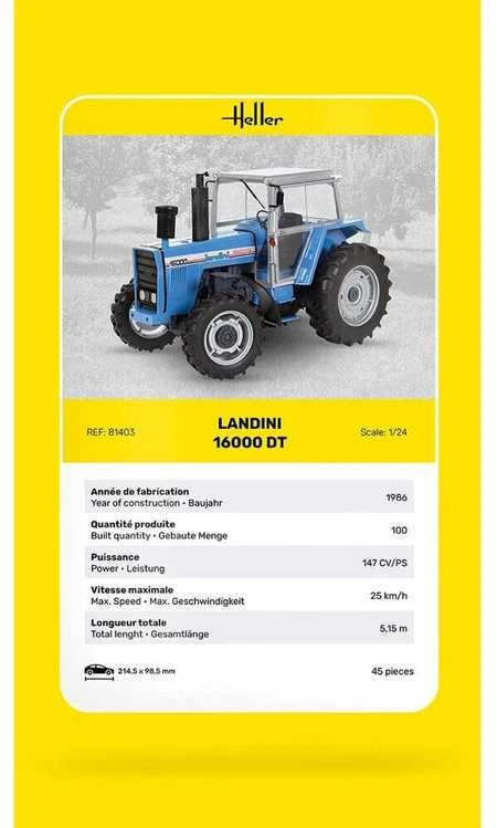 Heller Landini 16000 DT traktoriaus surinkimo rinkinys 1/24