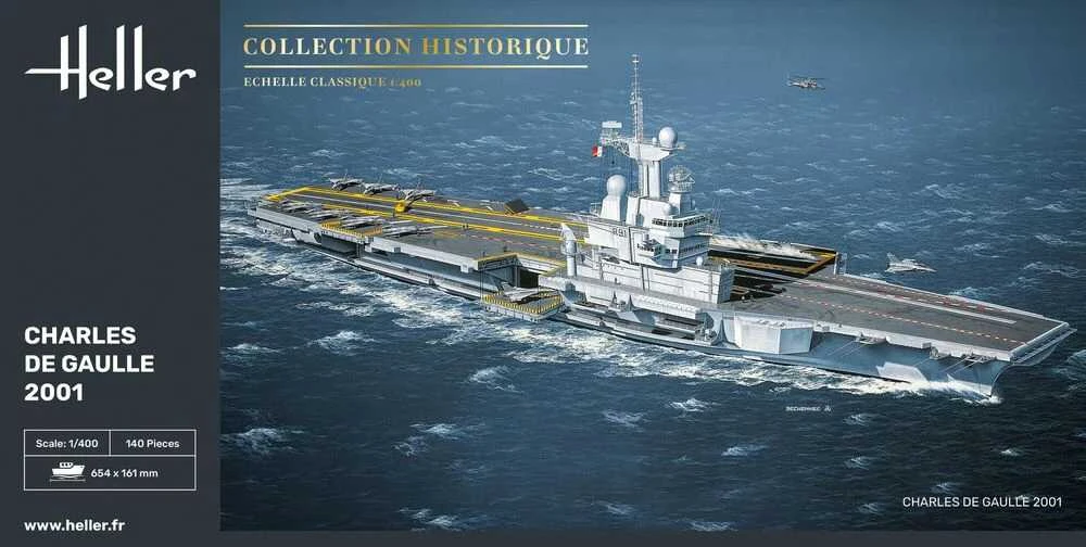 Heller lėktuvnešis Charles de Gaulle 1/400 surenkamas laivo modelis