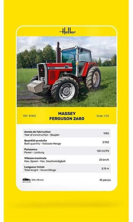 Heller Massey Ferguson 2680 traktoriaus plastikinis rinkinys 1:24