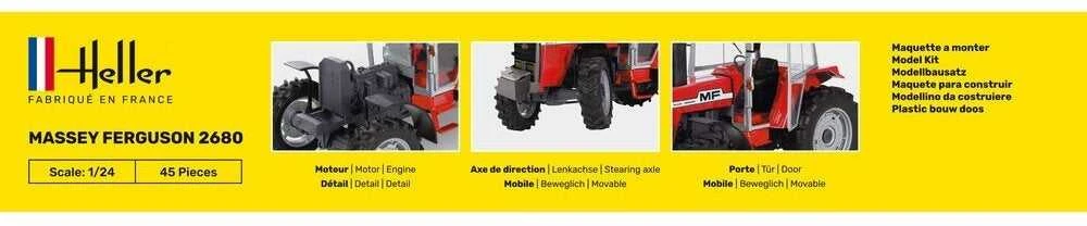Heller Massey Ferguson 2680 traktoriaus plastikinis rinkinys 1:24