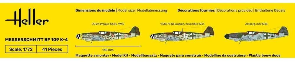 Heller Messerschmitt Bf 109 K-4 1/72 plastikinis dovanų rinkinys