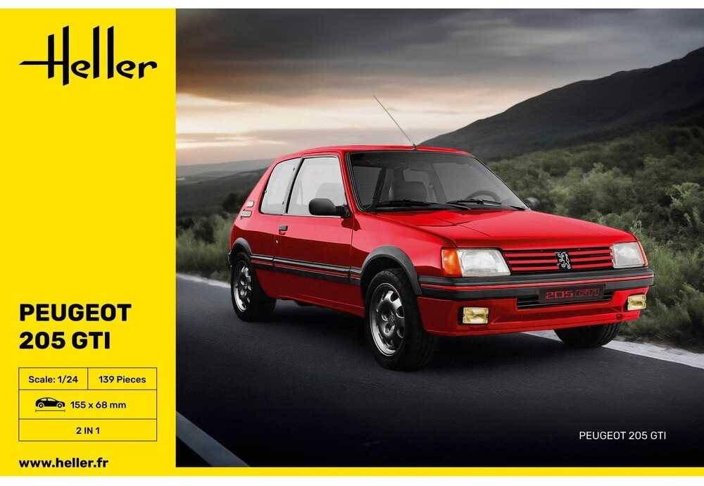Heller Peugeot 205 GTI 1/24 surenkamas plastikinis modelis (82705)