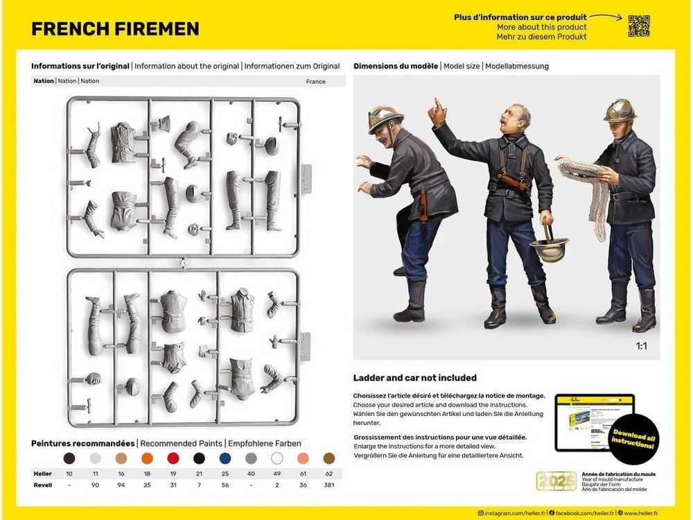 Heller Prancūzų ugniagesiai 1:24 surenkamas plastikinis modelis 82753