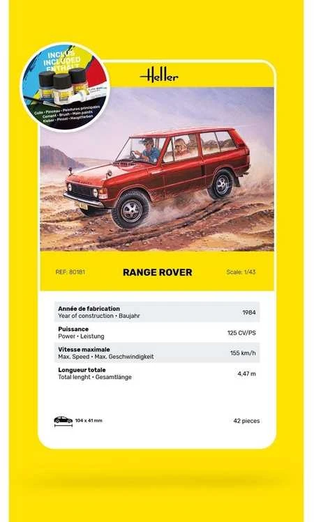 Heller Range Rover dovanų rinkinys, plastikinis modelis 1:43