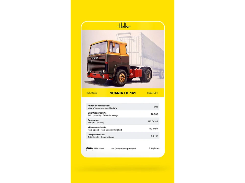 Heller Scania LB-141 1/24 plastikinis surenkamas modelis (80773)