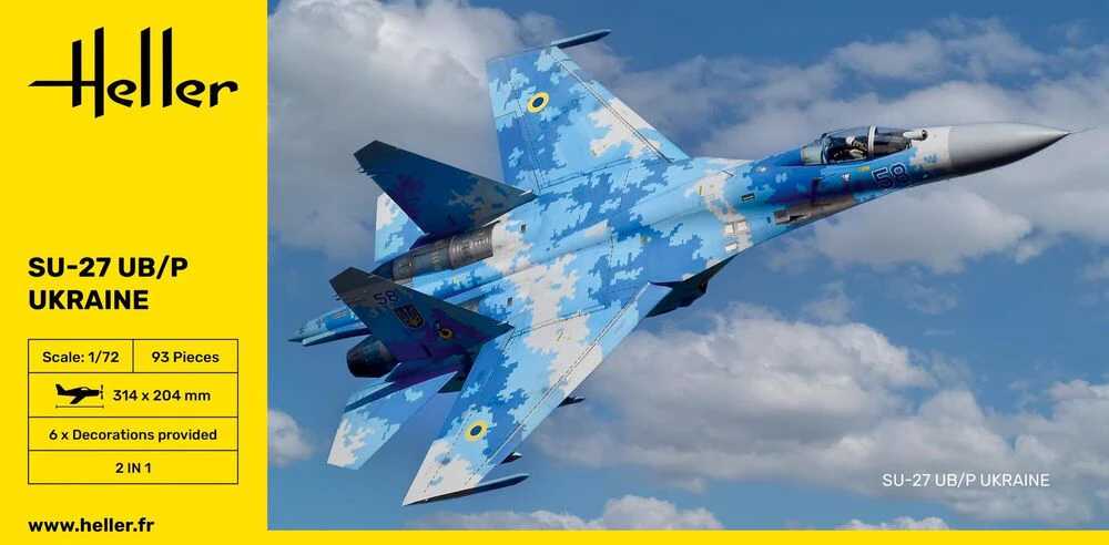 Heller Su-27UB/P Ukraina 1/72 surenkamo modelio rinkinys (80371)